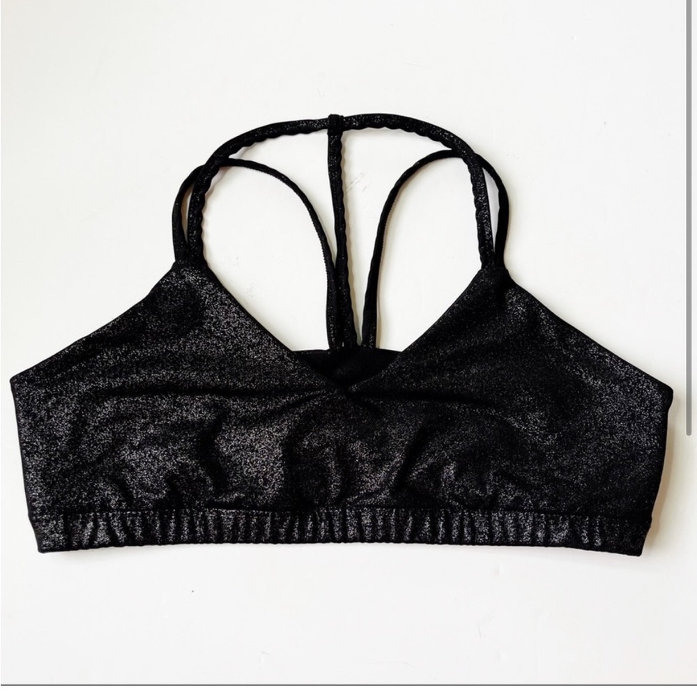 Beyond Yoga Black Glitter Shimmer Sports Bra